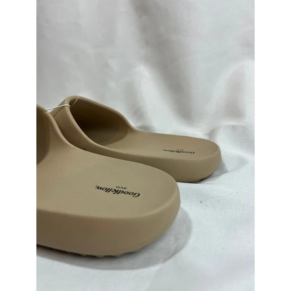 Goodfellow & Co Mens Slide Sandals Tan Beige Comfort Contour Footbed Size 10 NEW